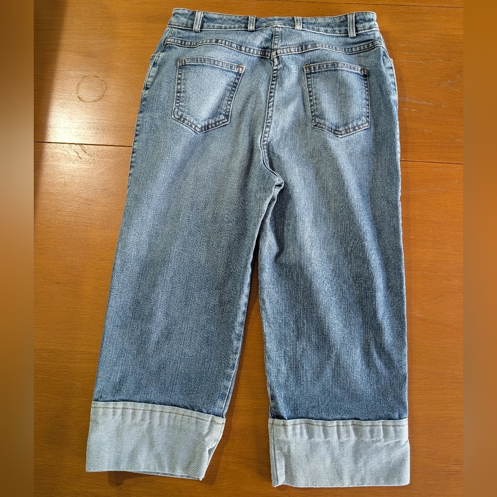 ST JOHN Vintage Sport Capri Denim Jeans Size 8 - Picture 1 of 12